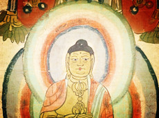 法国图书馆藏伯希和敦煌绘画 九世纪唐代佛画：一佛二金刚力士像 赏析